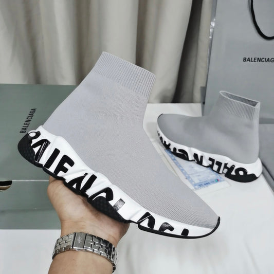 (Grey) Balnc Graffiti Trainers